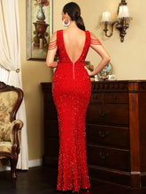 LOVE&LEMONADE Ladder Cut Out Sequin Formal Dress